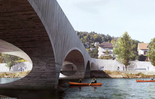 Visualisierung der neuen Brücke von Christ & Gantenbein